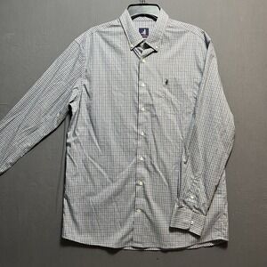 johnnie-O Shirt Mens XL Blue Plaid Prep-Formance Button Down Long Sleeve